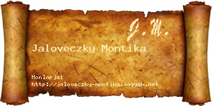Jaloveczky Montika névjegykártya